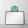 Mirror shaped like Bulbasaur peeking over edge.