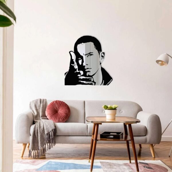 Eminem wall mirror with polished finish, perfect for selfies and home decor.