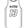 Basketball jersey customized with name and number in mirror.