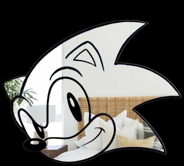 Mirror featuring a design inspired by Sonic the Hedgehog