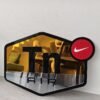 TN AIR NIKE logo mirror with gold and silver finish, ideal for home decor