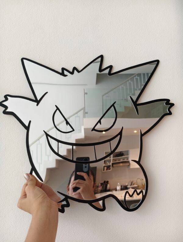 Gengar-shaped mirror for playful decor