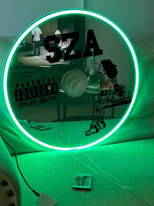 SZA neon rgb cd mirror