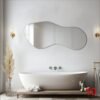 Irregularly shaped mirrors resembling a pond, designed for bathroom decor