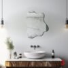 Irregularly shaped mirrors resembling a pond, designed for bathroom decor