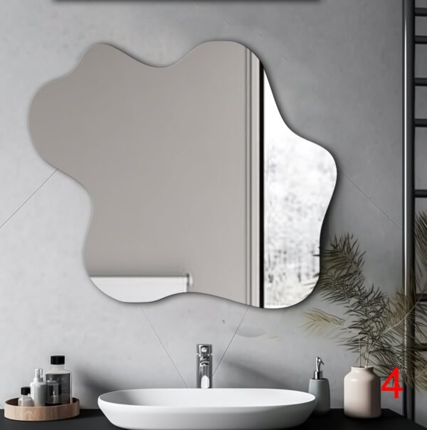 Irregularly shaped mirrors designed to resemble a pond, perfect for bathroom decor