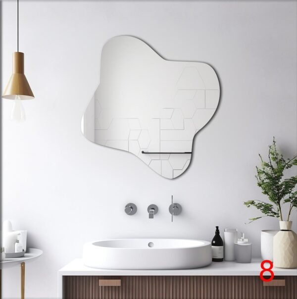 Irregularly shaped mirrors resembling a pond for bathroom decor