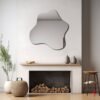 Asymmetrical irregular mirror designed for modern living room decor