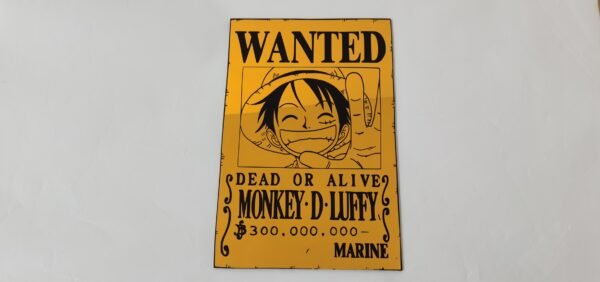 Luffy Wanted Wall Mirror - Gold