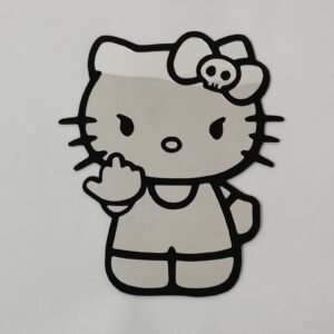 Middle Finger Kitty Mirror - Custom Acrylic Mirror Featuring Cat Design