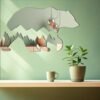 Decorative bear mountain range mirror art.
