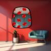 Wall mirror featuring a vibrant pop art design of lips