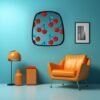 Wall mirror featuring a vibrant pop art design of cherries