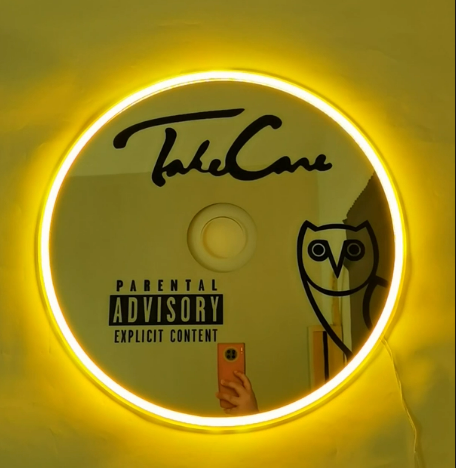 Drake Take Care Album RGB Disc Mirror - Neon CD Design