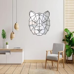 Geometric tiger-shaped mirror for modern home decor.