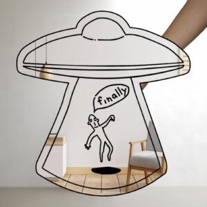 Alien Abduction Mirror - Unique Mirror with a Cosmic Theme