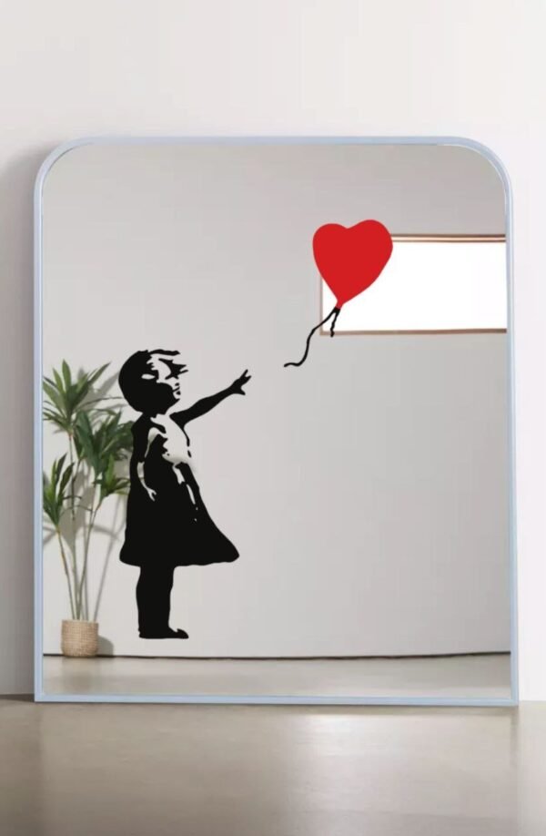 Banksy Graffiti Mirror - Girl with Heart Balloon