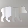 Reflective sign featuring a bear cub illustration.