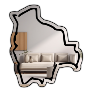 Bolivia Wuliwya Minimalistic Country Outline Mirror