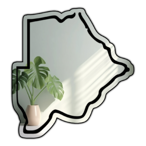 Botswana Minimalistic Country Outline Mirror