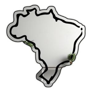 Brazil Brasil Minimalistic Country Outline Mirror