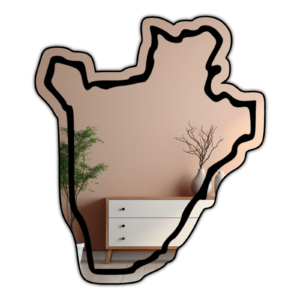 Burundi Uburundi Minimalistic Country Outline Mirror