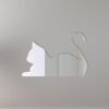 Mirror sign with a cat laying down design.