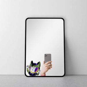 Anime sneaker-shaped mirror for selfies.