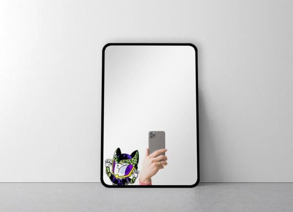 Anime sneaker-shaped mirror for selfies.