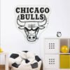 Wall-mounted Chicago Bulls themed mirror.