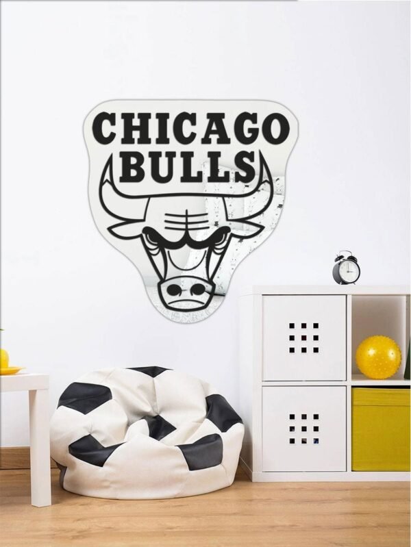 Wall-mounted Chicago Bulls themed mirror.