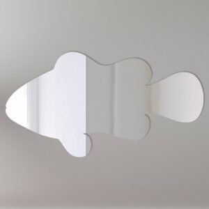 Clownfish-shaped mirror with vibrant orange and white design.