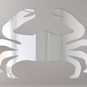 Decorative mirror shaped like a crab with the number 1 design.