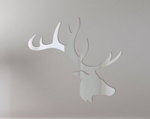 Decorative mirror shaped like an elk head with antlers.