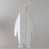 Reflective sign featuring an emperor penguin illustration.