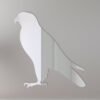 Reflective Falcon Mirror Sign with clear warning text and falcon symbol.