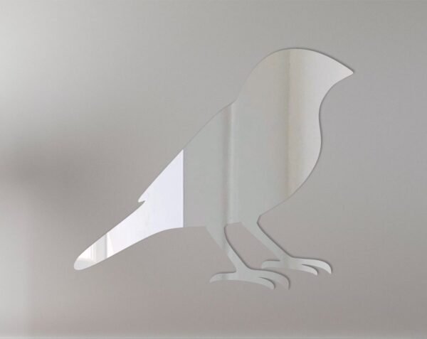 Round mirror with 'Finch' text at top and bird design.