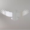 Flying Eagle reflected in a circular mirror sign.