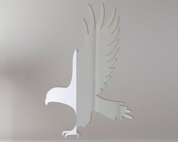 Reflective 'Hawk Mirror Sign' with bold lettering and hawk graphic.