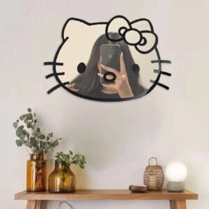 Hello Kitty shaped mirror with pink bow