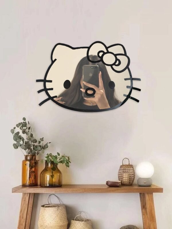 Hello Kitty shaped mirror with pink bow