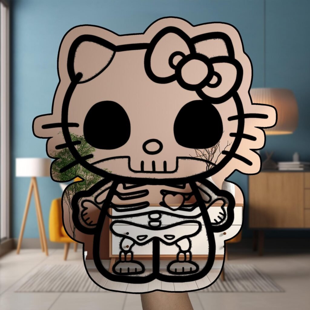 hello kitty skeleton mirror