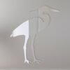 Reflective 'Heron' shaped mirror sign with elegant detailing.