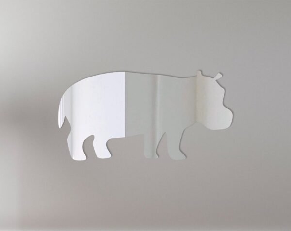 Hippo-shaped mirror with '2' and 'Sign' text