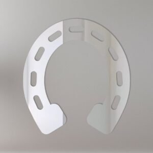 Horse shoe-shaped mirror with '1' sign at center.