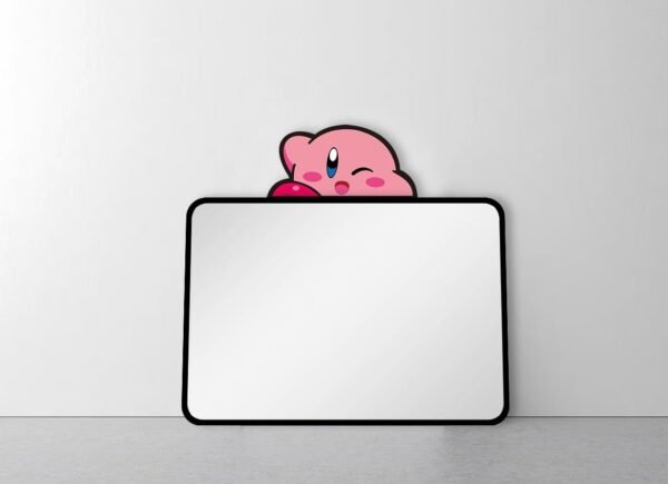 Kirby-themed mirror and wall sign with sneaker design.