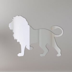 Lion-shaped mirror with '1' sign