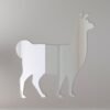 Llama-shaped mirror with a '2' sign