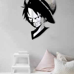 Luffy-themed mirror with 'Selfie' sign for wall decor.