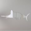 Decorative Marlin-shaped mirror with 'Welcome Aboard' text.